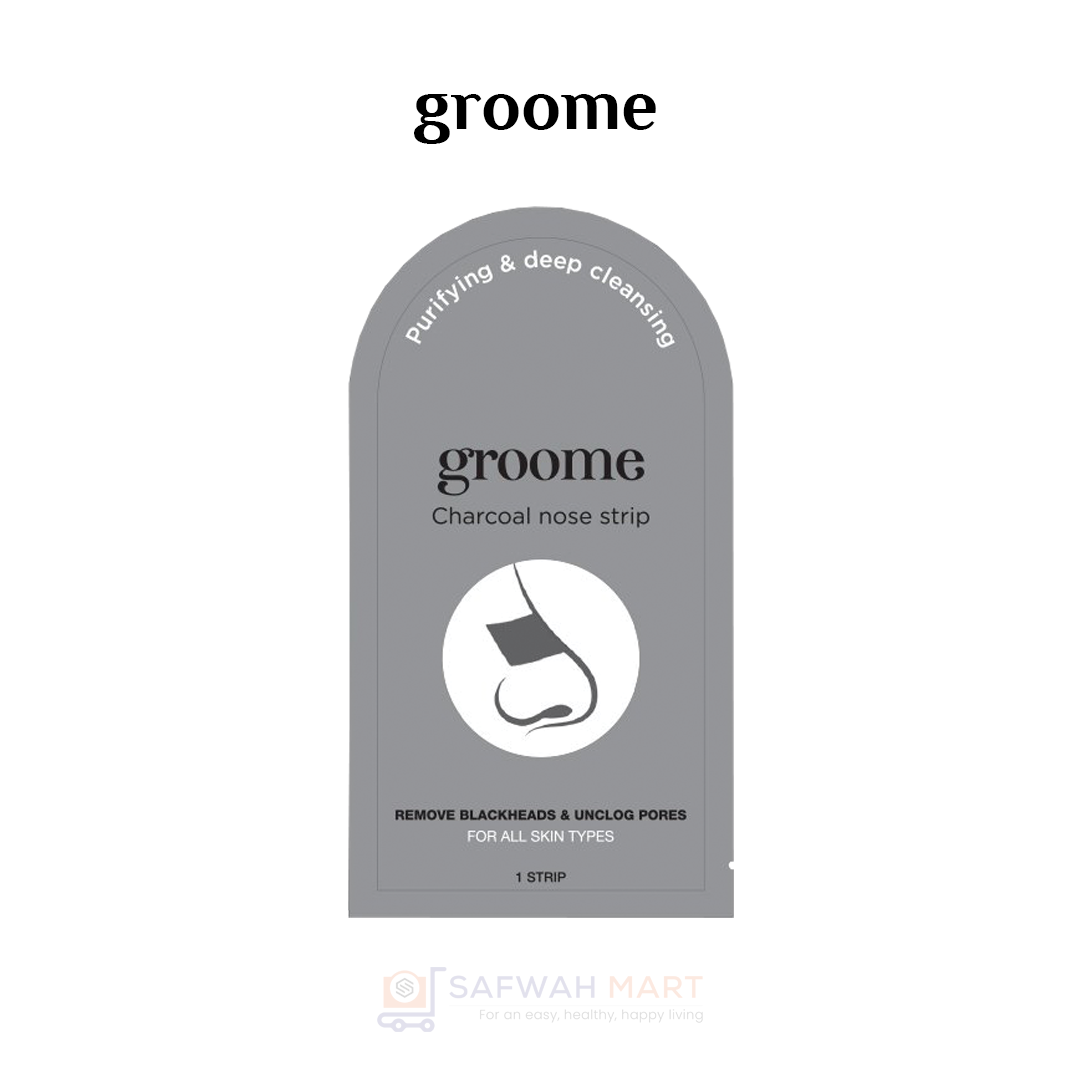 Groome Charcoal Purifying & Deep Cleansing Nose Strips (Monthly Pack) 6pcs