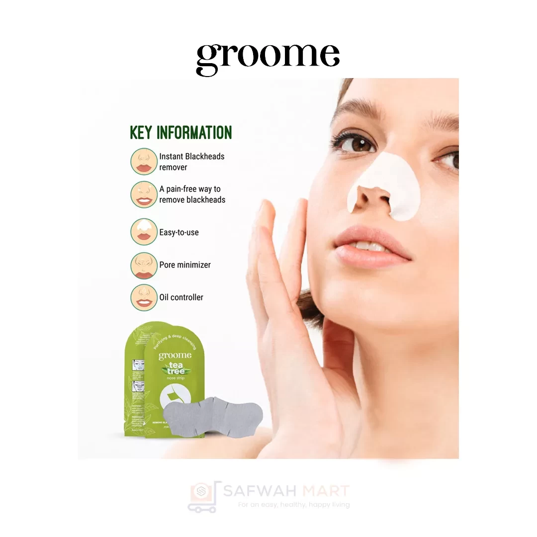 Groome Tea Tree Purifying & Deep Cleansing Nose Strips (Monthly Pack) 6 Pcs