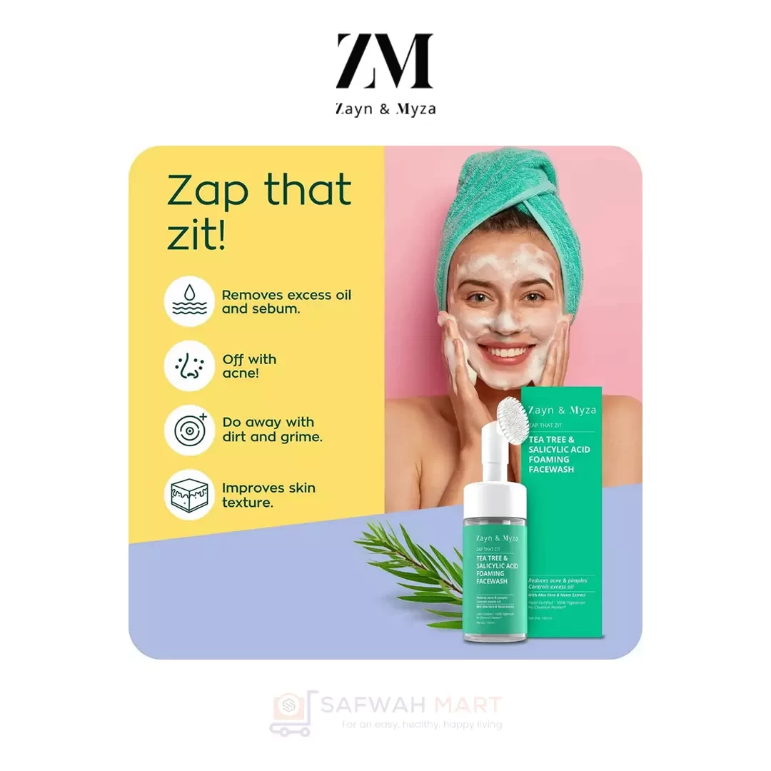 ZM Tea Tree and Salicylic Acid Foaming Facewash - For Women