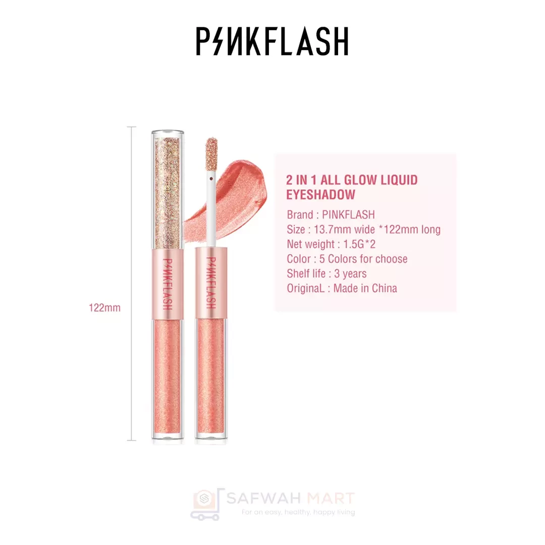 E18 – PINKFLASH All Glow Duo Liquid Ocular shadow-05(Starry Pearl)