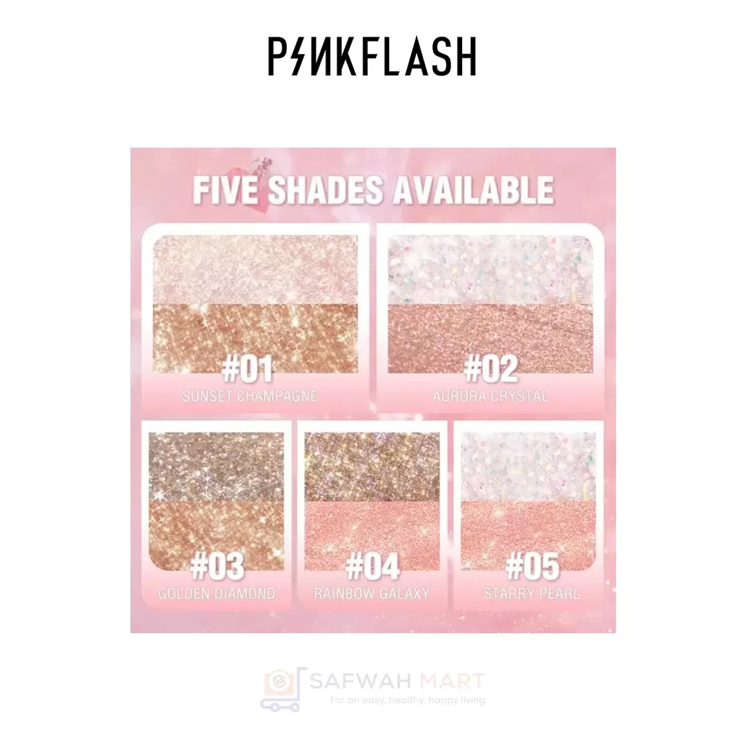 E18 – PINKFLASH All Glow Duo Liquid Ocular shadow-05(Starry Pearl)