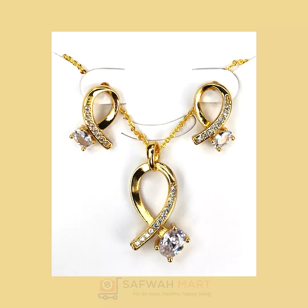 necklace-earring-set-twisted-golden