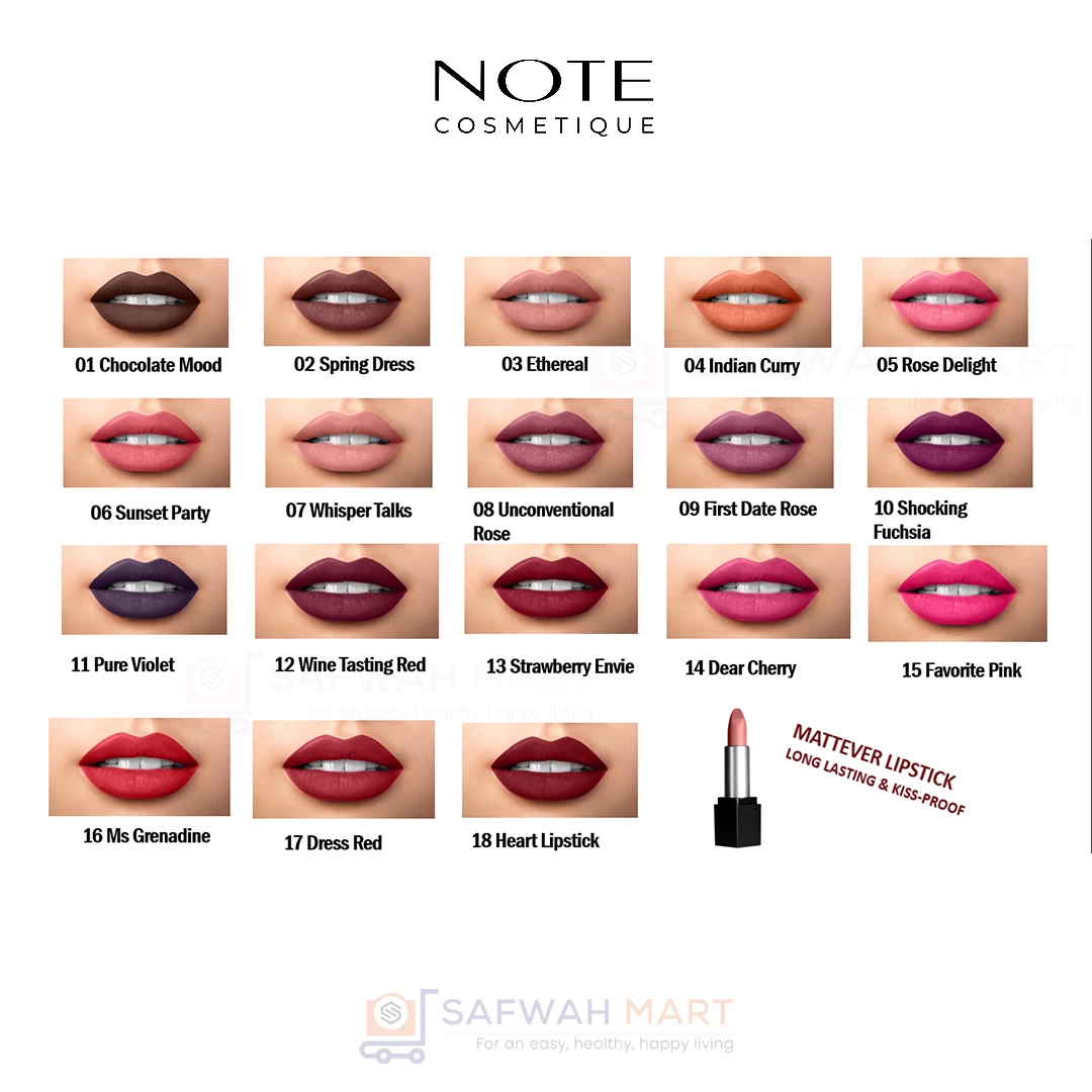 Note Mattever Lipstick 18 (Heartbeat Red)