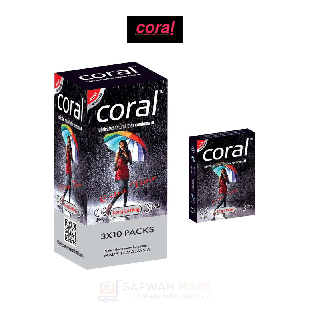 Coral Condom Long Lasting Extra Time (Black)
