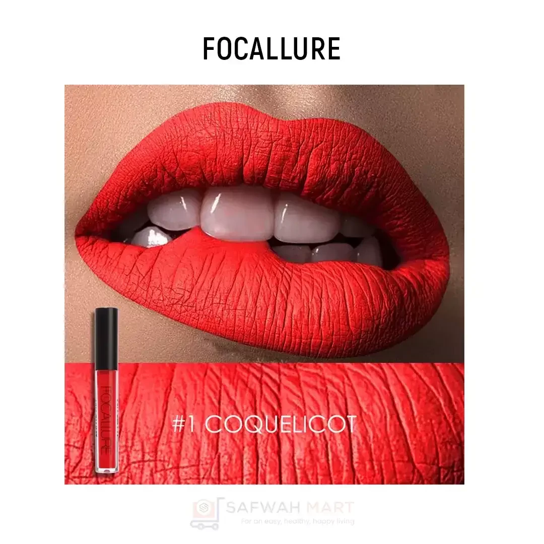 Focallure Waterproof Matte Liquid Lipstick-01 Coquelicot