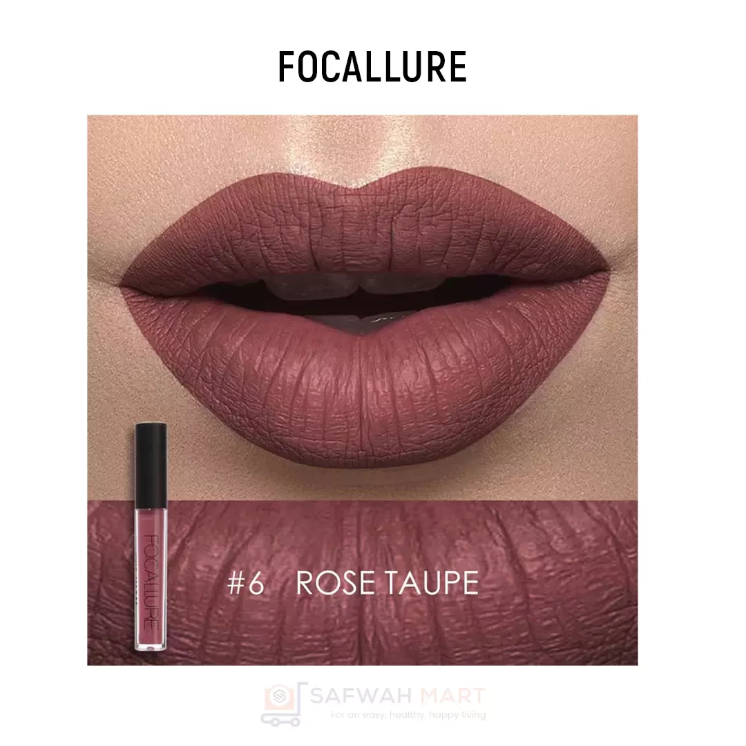 Focallure Waterproof Matte Liquid Lipstick -6(Rose Taupe