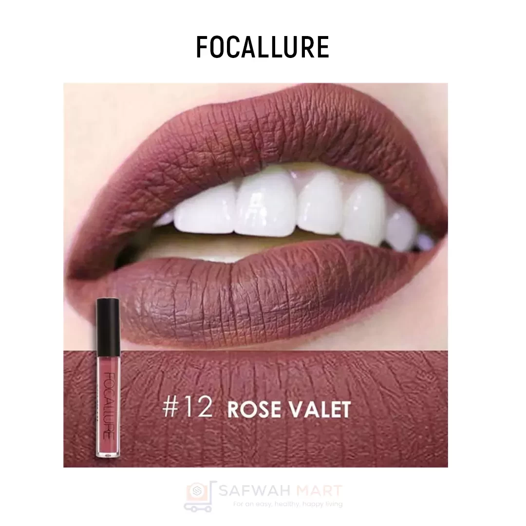 Focallure Waterproof Matte Liquid Lipstick -12(Rose Valet)