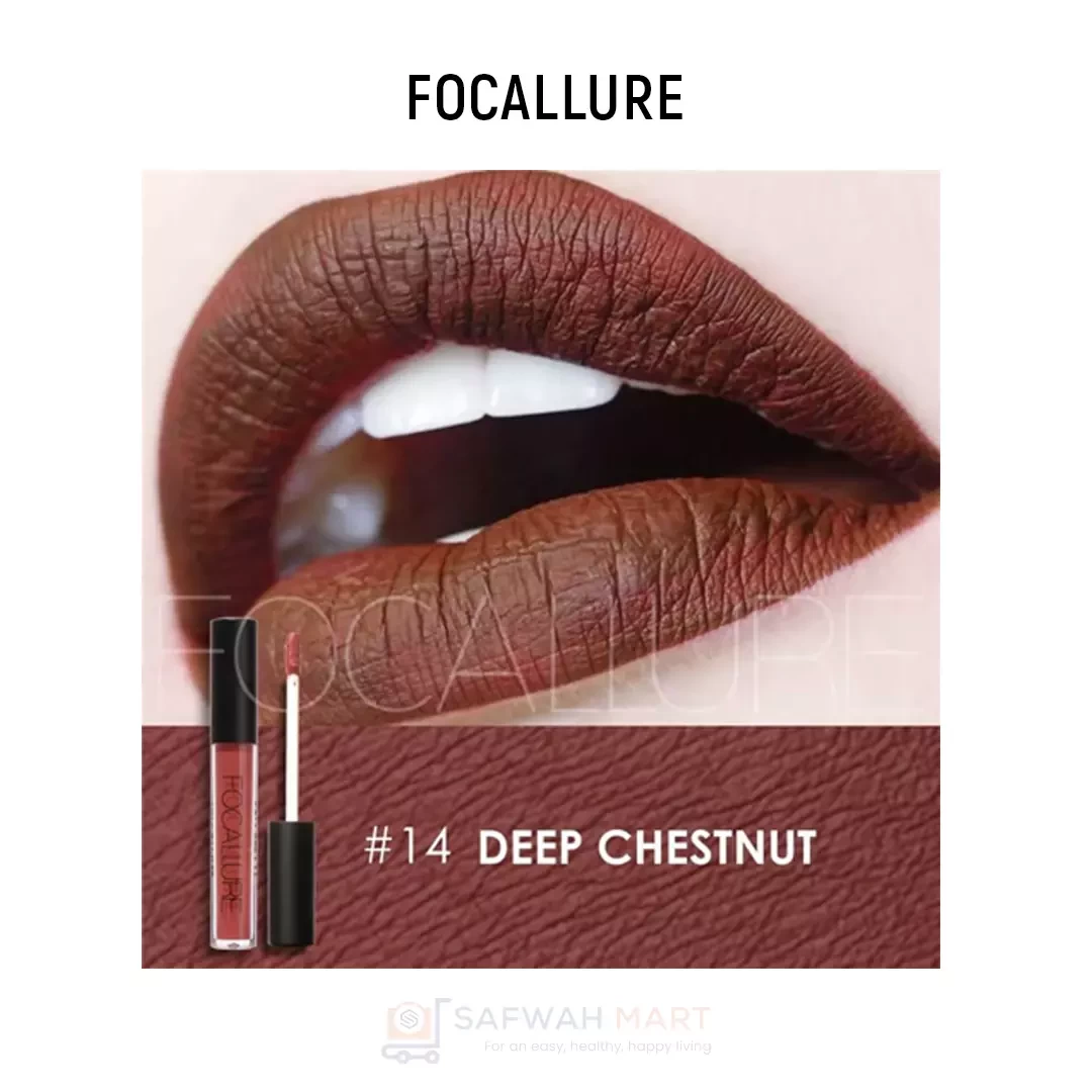 Focallure Waterproof Matte Liquid Lipstick -14(Deep Chestnut)