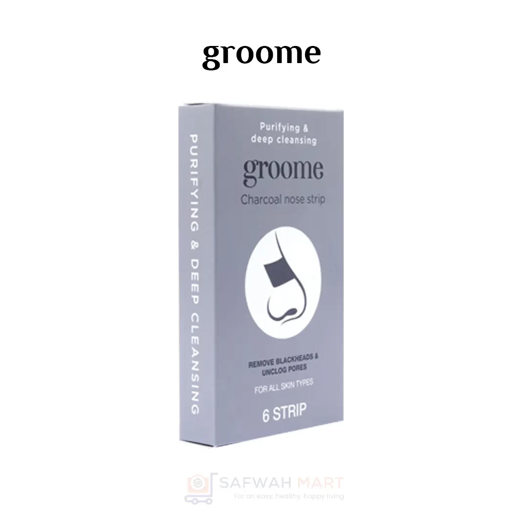 Groome Charcoal Purifying & Deep Cleansing Nose Strips (Monthly Pack) 6pcs
