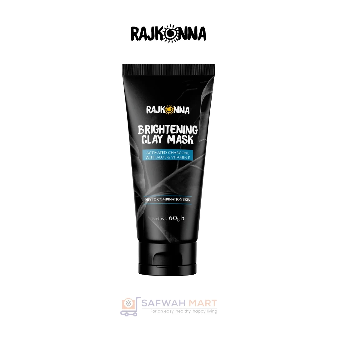 Rajkonna Brightening Clay Mask Activated Charcoal With Aloe & Vitamin E